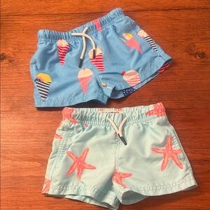 Kids Summer Fun Ice Cream and Starfish Shorts both pairs bundle